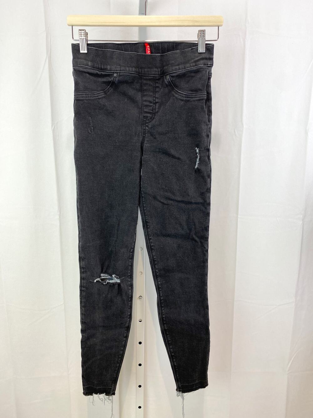 SPANX Vintage Distressed Ankle Jeans Skinny Raw Hem Pull-On 20213R Gray  Size S